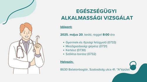 Egészségügyi alkalmassági vizsgálat - 2025