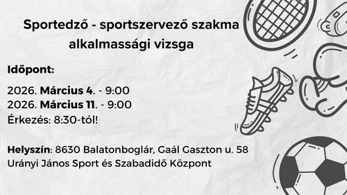 Sportedző - sportszervező szakma alkalmassági vizsga 📢 
